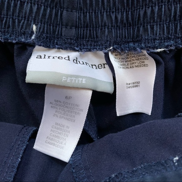 Navy Petite High-Waisted Alfred Dunner Pants 6P - Picture 3 of 8